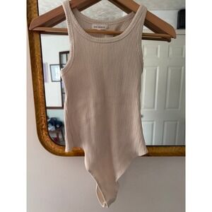 GOOD AMERICAN Ribbed Tank Bodysuit Boneout Size 2
